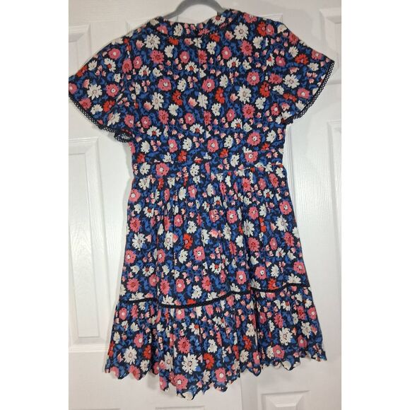 Kate spade womens size 12 shift dress blue pink boho whimsigoth flutter sleeve - Picture 7 of 11